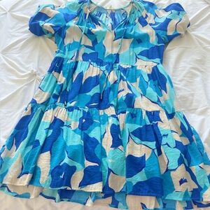 ENTRO Blue and Cream dress